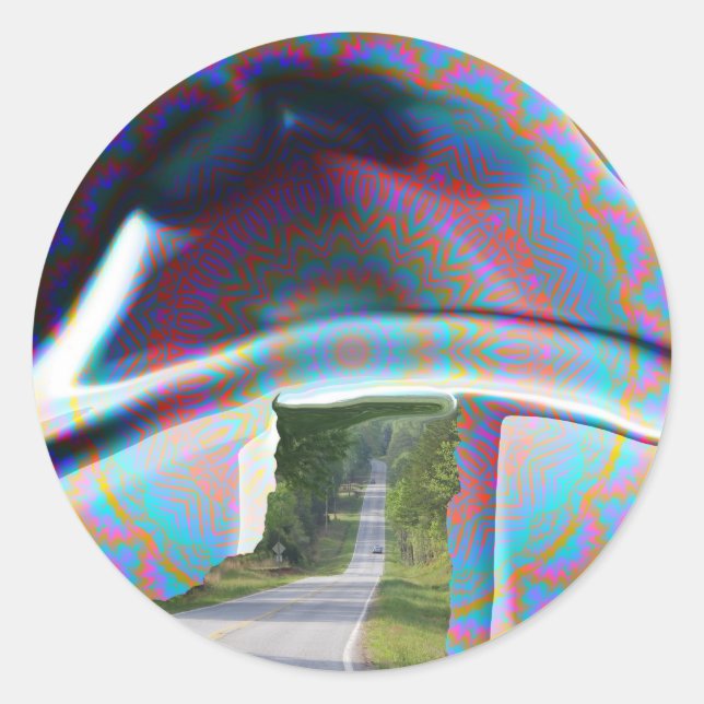 Sticker Rond ET LA ROUTE VA SUR FOREVER.jpg (Devant)