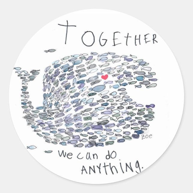 Sticker Rond étaler la baleine (Devant)
