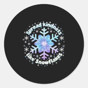 Sticker Rond Étaler la gentillesse comme les flocons de neige E