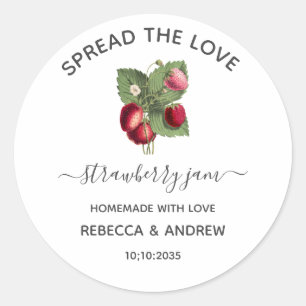 Sticker Rond Étaler L'Amour Fraise Jam Favoriser Mariage