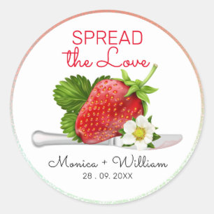 Sticker Rond Étaler l'amour Mariage aux fraises