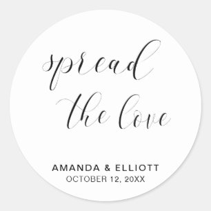 Sticker Rond Étaler l'amour Mariage simple noir et blanc