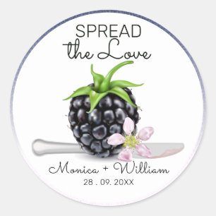 Sticker Rond Étaler l'amour Murière Mariage de confiture