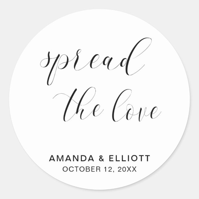 Sticker Rond Étaler l'amour noir et blanc Mariage simple (Devant)