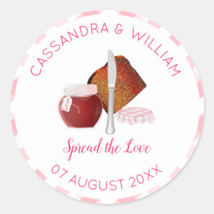 Sticker Rond Étaler le pain d'amour et la confiture