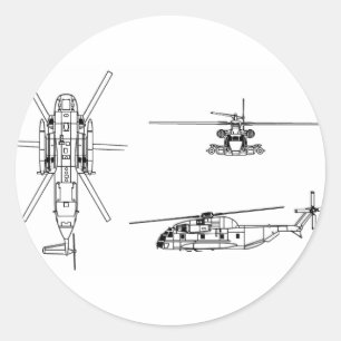 Sticker Rond Étalon de la mer CH-53
