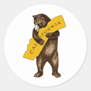 Sticker Rond État Californie de l'étalement de l'ours