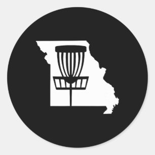 Sticker Rond État de golf Disque Missouri avec panier graphique