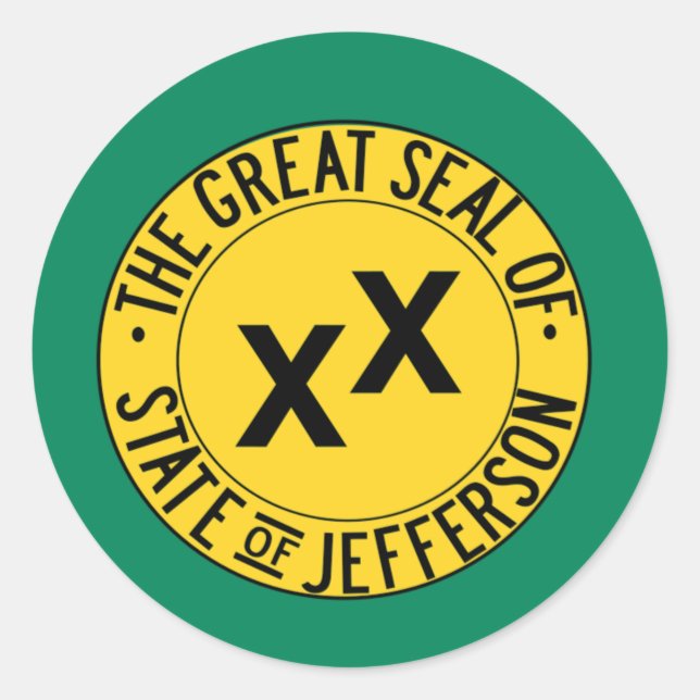 Sticker Rond État de Jefferson (Devant)