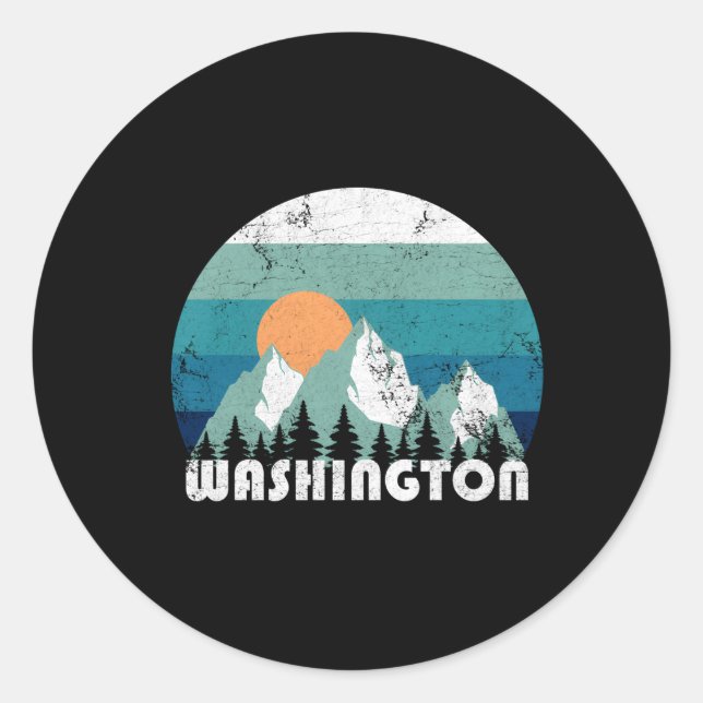 Sticker Rond État de Washington (Devant)