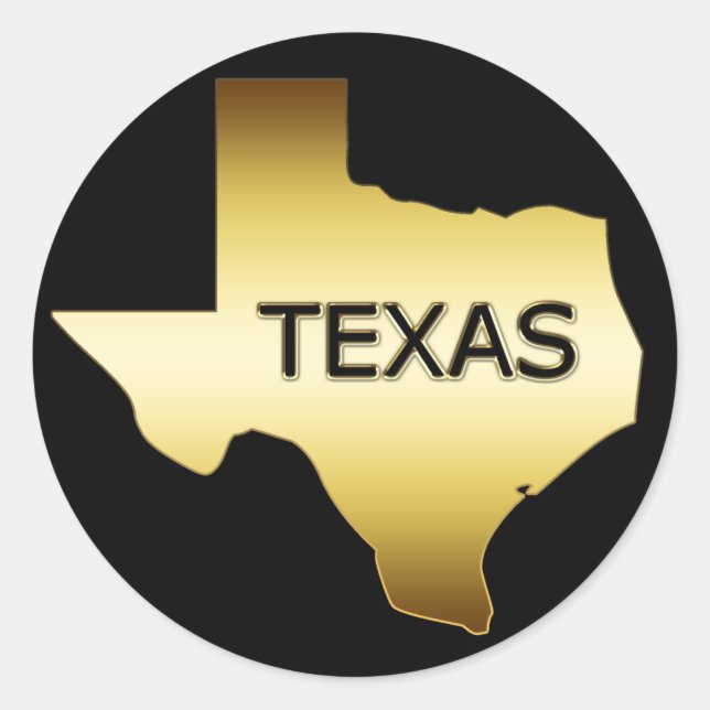 STICKER ROND ETAT D'OR DU TEXAS (Devant)