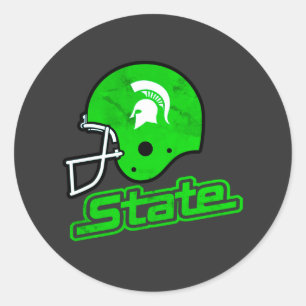 Sticker Rond État du Michigan Vert Blanc