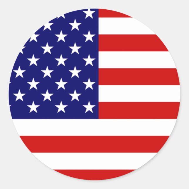 Sticker Rond État du pavillon des États-Unis (Devant)