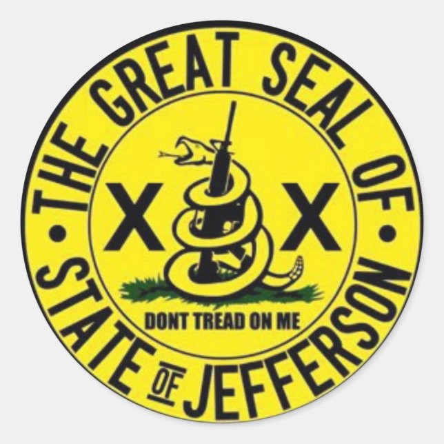 Sticker Rond État du sceau de Jefferson (Devant)