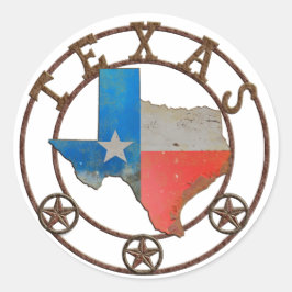 Sticker Rond État du Texas Fer forgé