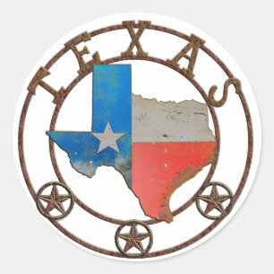 Sticker Rond État du Texas Fer forgé