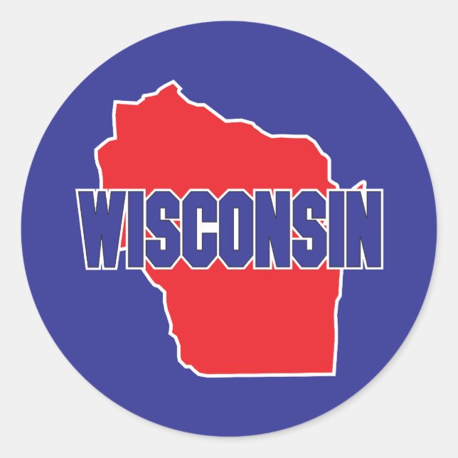 Sticker Rond État du Wisconsin (Devant)