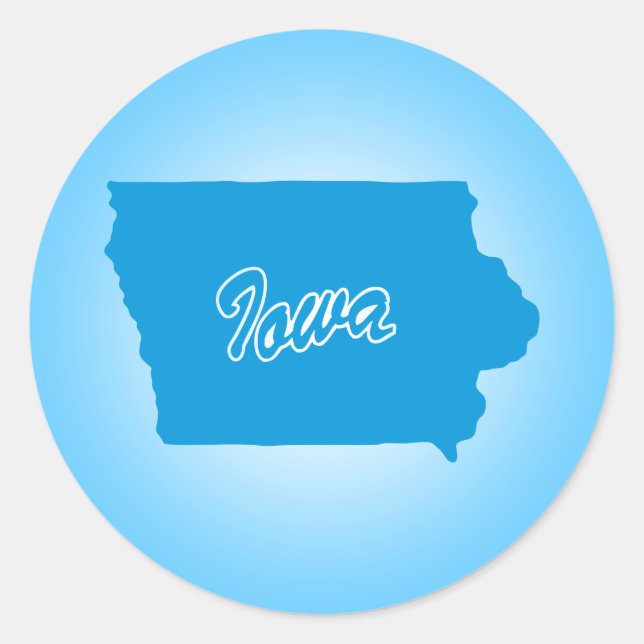Sticker Rond État Iowa (Devant)