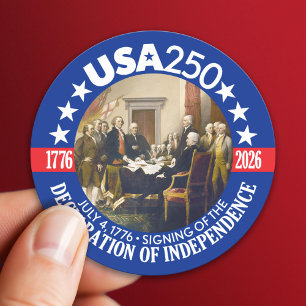 Sticker Rond États-Unis 250 - 1776-2026 - Déclaration d'indépen