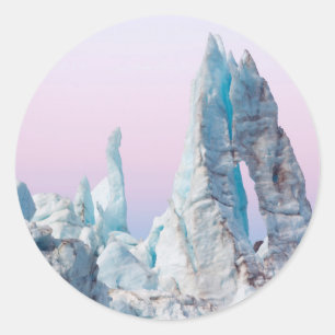 Sticker Rond États-Unis, Alaska, Glacier Bay National Park. Mar