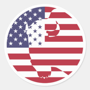 Sticker Rond États-Unis Buffalo Bison American National