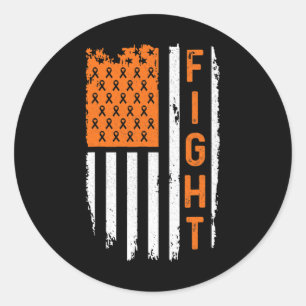 Sticker Rond États-Unis Drapeau lutte contre la leucémie