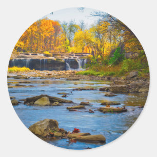 Sticker Rond États-Unis, Indiana. Cataract Falls State Recreat