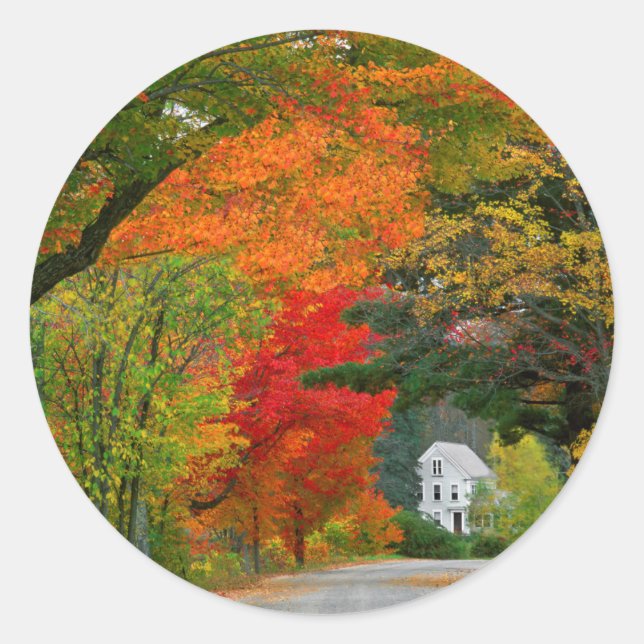 Sticker Rond États-Unis, Nouvelle-Angleterre, New Hampshire, An (Devant)