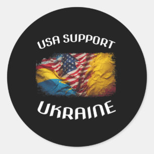 Sticker Rond États-Unis Soutien Ukraine Position États-Unis Ukr