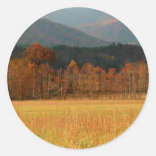 Sticker Rond États-Unis, Tennessee. Cades Cove dans Smoky Mount