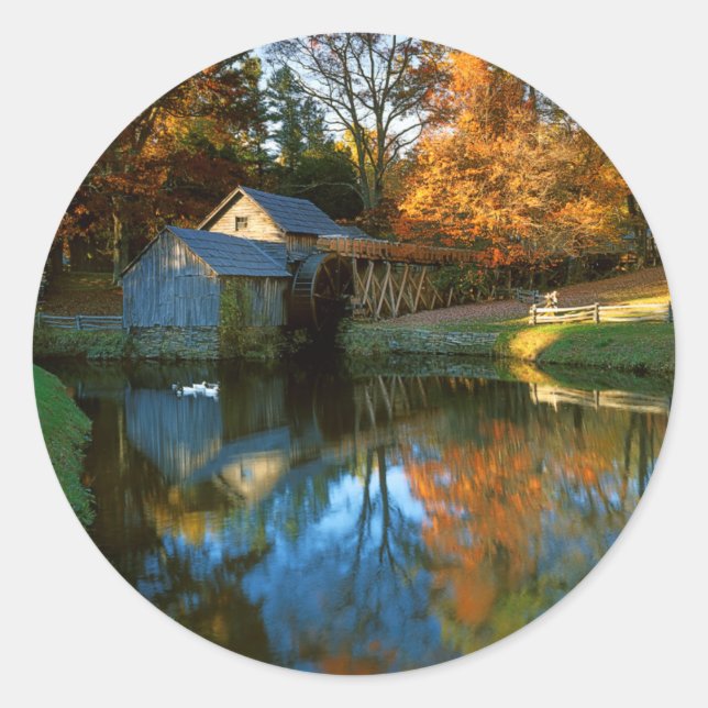 Sticker Rond États-Unis, Virginie, Blue Ridge Parkway, Mabry Mi (Devant)