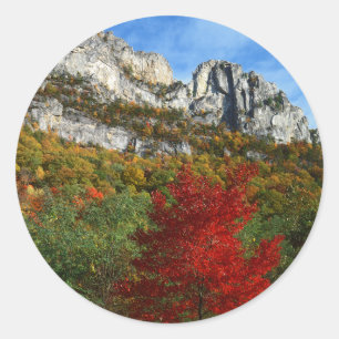 Sticker Rond États-Unis, Virginie-Occidentale, Rochers de Spru