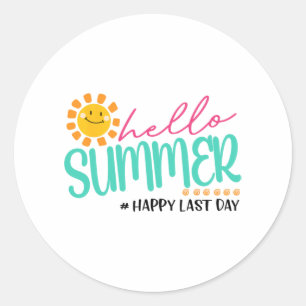 Sticker Rond Été Joyeux Dernier jour