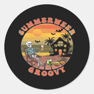 Sticker Rond Été super Pour Rafraîchir La Chaleur Classique