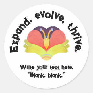 Sticker Rond Étendre, évoluer, prospérer avec une fleur