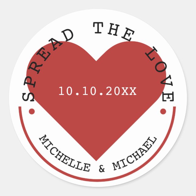 Sticker Rond Étendre La Jam Amour Jelly Faveur Mariage (Devant)