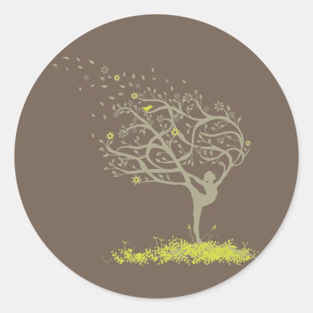 Sticker Rond Étendre mes membres (Devant)