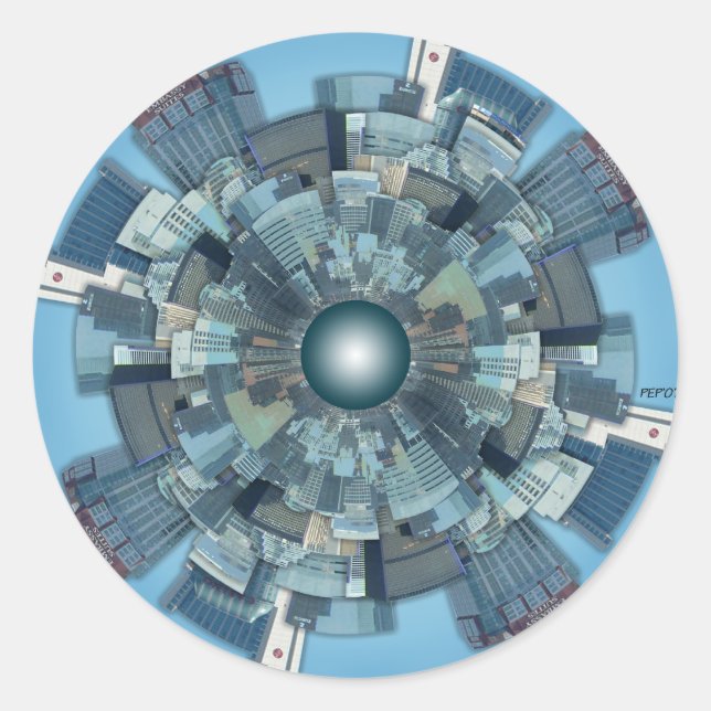 Sticker Rond Étendue urbaine (Devant)