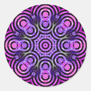 Sticker Rond Eternité Huit énergie Super Purple Mandala