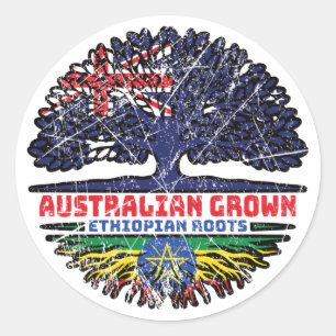 Sticker Rond Ethiopie Australie Australie racine d'arbre