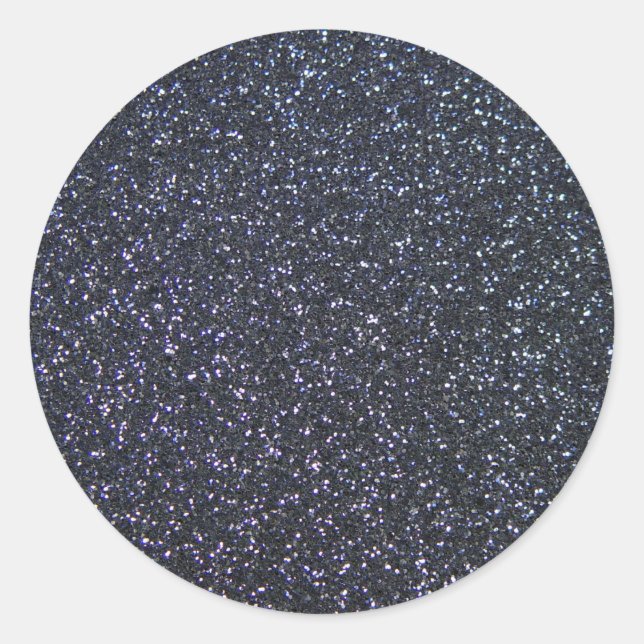Sticker Rond Étincelle de Parties scintillant noire chic (Devant)