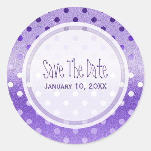 Sticker Rond Étincelle Violette : Pois Polka : Enregistrer Les 