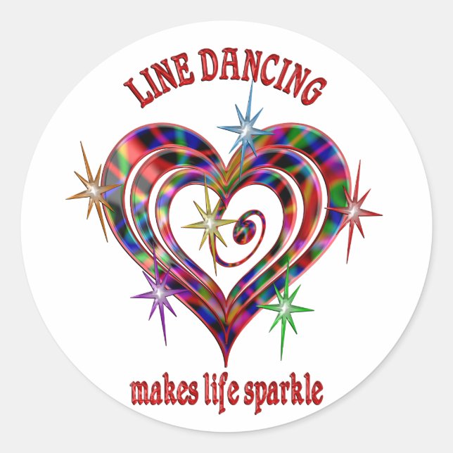 Sticker Rond Étincelles de danse de ligne (Devant)