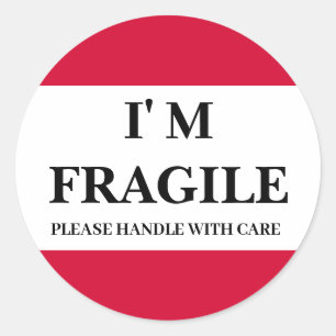 Sticker rond Étiquette fragile rouge