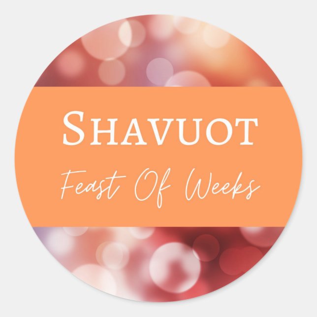 Sticker Rond Étiquette Shavuot Fête De Semaines (Devant)