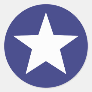 Sticker Rond Étoile blanche patriotique en bleu