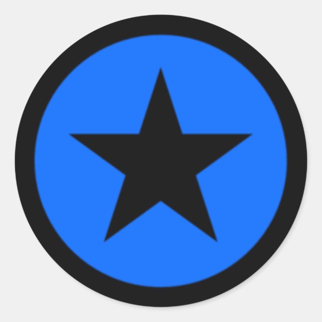 Sticker Rond Étoile bleue (Devant)