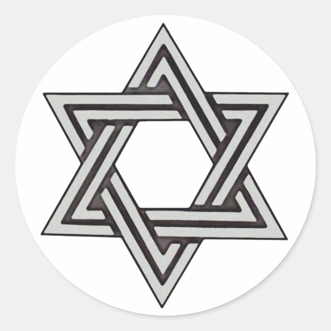 Sticker Rond Etoile de David Faire-part de mariage Enveloppe Se (Devant)