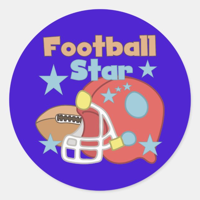 Sticker Rond Étoile de football (Devant)