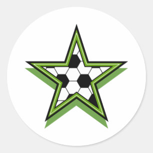 Sticker Rond étoile de football verte